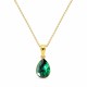 Серебряный кулон 925 пробы «Кристальная Капля (Emerald)» с кристаллами Preciosa®