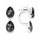 925 Sterling Silver Earrings “Dew Drop (Silver Night)” created with Crystals by Swarovski®