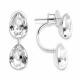 Hõbedased kõrvarõngad „Dew Drop“ Swarovski® kristallidega