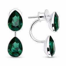 Naiste kõrvarõngad Diamond Sky „Dew Drop (Emerald)“ koos Swarovski kristallidega