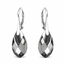 Naiste kõrvarõngad Diamond Sky „Baroque II (Black Diamond Light Chrome)“ koos Swarovski kristallidega