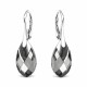 Naiste kõrvarõngad Diamond Sky „Baroque II (Black Diamond Light Chrome)“ koos Swarovski kristallidega