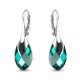 925 Sterling Silver Earrings “Baroque II (Emerald Light Chrome)” created with Crystals by Swarovski®