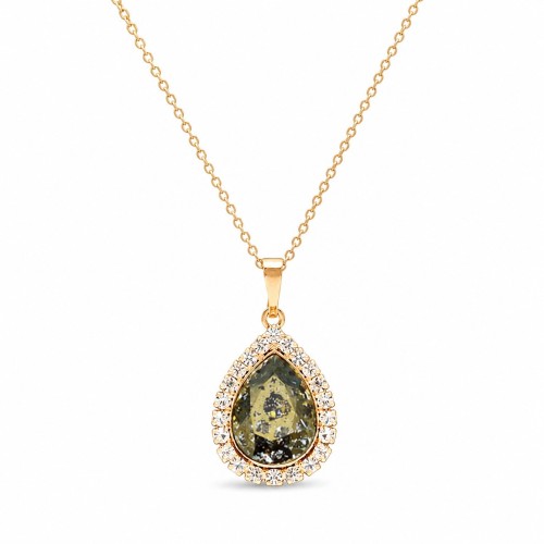 Pendant “Celestial Drop” (Gold Patina) embellished with Crystals by Swarovski®