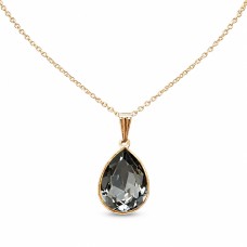 Naiste kaelakee DiamondSky „Crystal Drop (Silver Night)“ Swarovski kristallidega