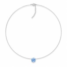 Invisible Sterling Silver Pendant “Invisible (Arctic Blue)” created with Crystals by Swarovski®