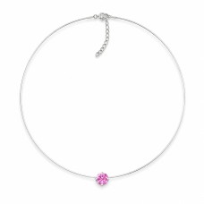 Invisible Sterling Silver Pendant “Invisible (Rubellite)” created with Crystals by Swarovski®