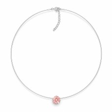 Invisible Sterling Silver Pendant “Invisible (Fancy Morganite)” created with Crystals by Swarovski®