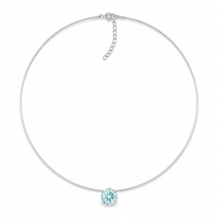 Nähtamatu hõbedane ripats „Invisible (Frosty Mint)“ Swarovski® kristalliga