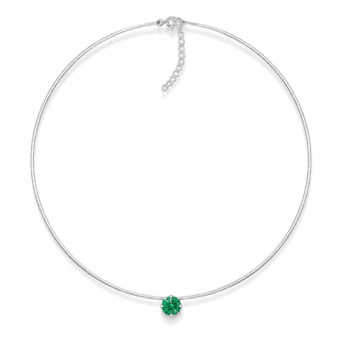 Invisible Sterling Silver Pendant “Invisible (Green)” created with Crystals by Swarovski®