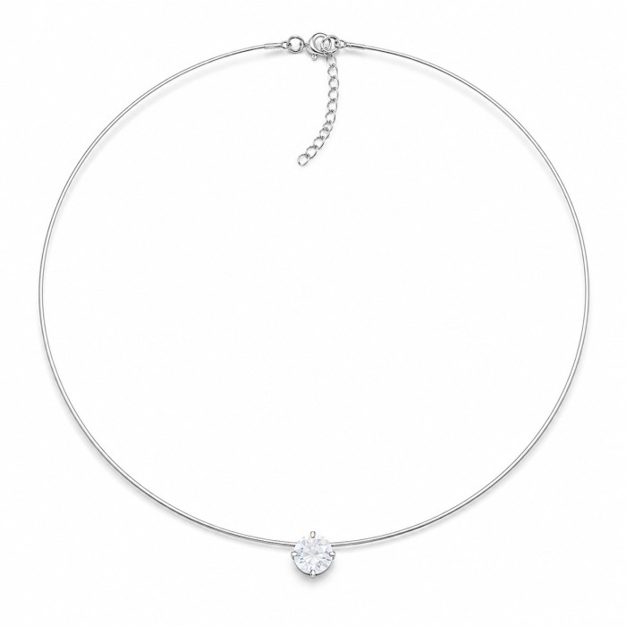 Nähtamatu hõbedane ripats „Invisible (Silk White)“ Swarovski® kristalliga