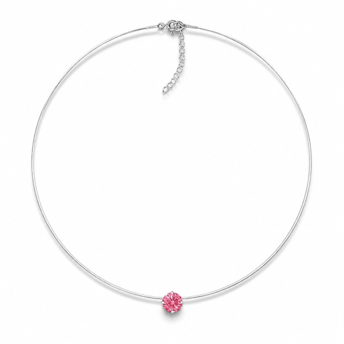 Nähtamatu hõbedane ripats „Invisible (Fancy Pink)“ Swarovski® kristalliga