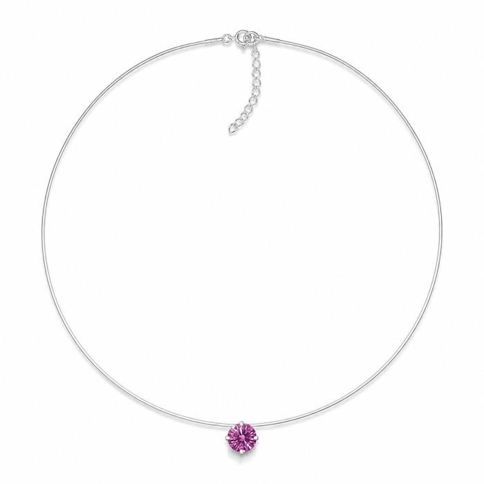 Invisible Sterling Silver Pendant “Invisible (Fancy Purple)” created with Crystals by Swarovski®