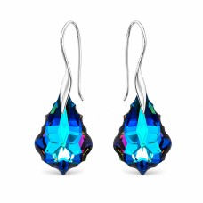 Hõbedased kõrvarõngad „Baroque IV (Meridian Blue)“ Swarovski® kristallidega