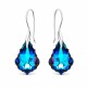 Hõbedased kõrvarõngad „Baroque IV (Meridian Blue)“ Swarovski® kristallidega