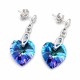 Hõbedased kõrvarõngad „Romantic Heart II (Vitrail Light)“ Swarovski® kristallidega
