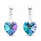 Hõbedased kõrvarõngad „Romantic Heart II (Vitrail Light)“ Swarovski® kristallidega