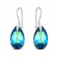 Hõbedased kõrvarõngad „Baroque (Bermuda Blue)“ Swarovski® kristallidega