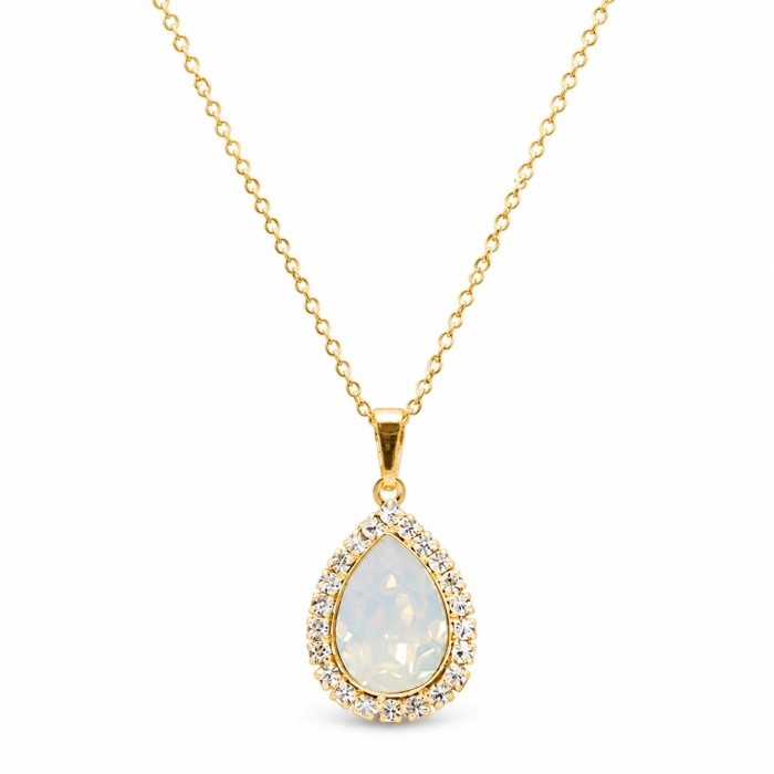 Ehtekomplekt naistele „Celestial Drop (White Opal)“ Swarovski® kristallidega