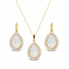 Jewelry Set “Celestial Drop (White Opal)” created with Crystals by Swarovski®