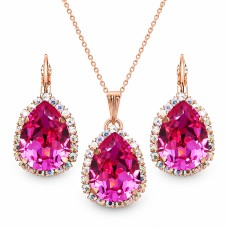 Ehtekomplekt naistele „Celestial Drop III (Rose)“ Swarovski® kristallidega