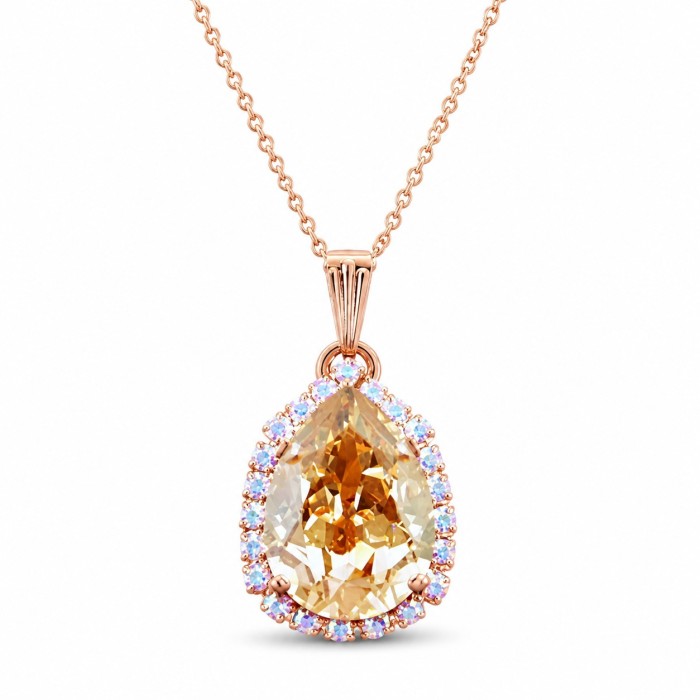 Женский комплект «Небесная Капля III (Golden Shadow)» с кристаллами Swarovski®