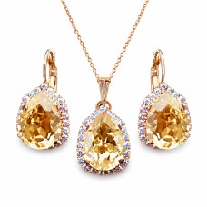 Jewelry Set “Celestial Drop III (Golden Shadow)” created with Crystals by Swarovski®
