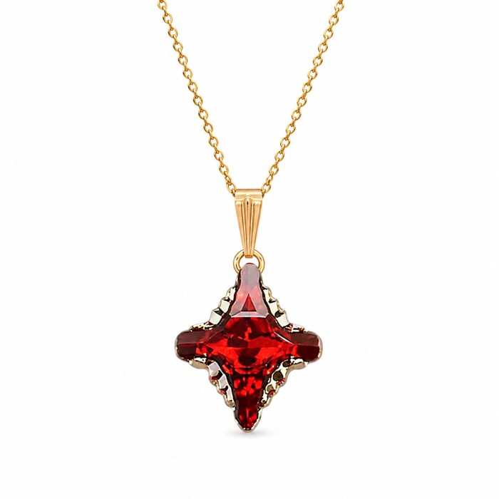 Ripats „Crystal Rhombus II (Light Siam Metallic Light Gold)“ Swarovski® kristallidega