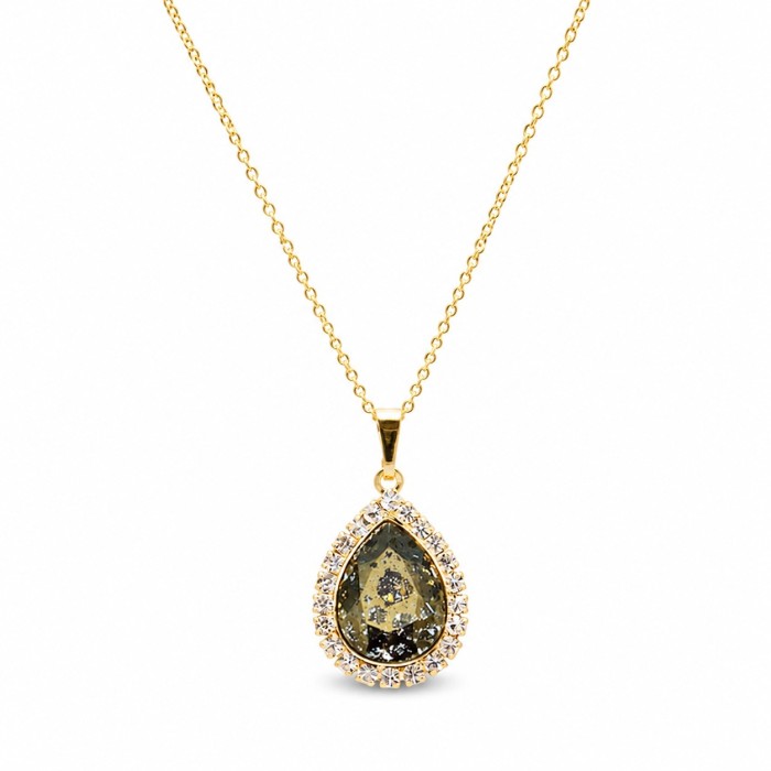 Женский комплект «Небесная Капля (Gold Patina)» с кристаллами Swarovski®