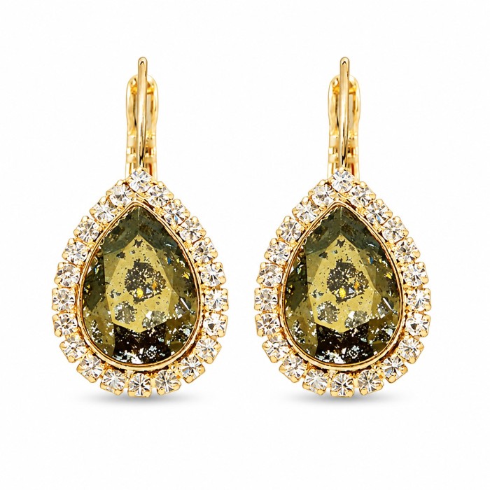 Женский комплект «Небесная Капля (Gold Patina)» с кристаллами Swarovski®