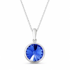 925 Sterling Silver Pendant “Clarice (Sapphire)” created with Crystals by Swarovski®