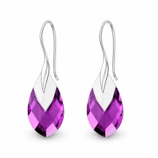 Hõbedased kõrvarõngad „Baroque II (Amethyst Light Chrome)“ Swarovski® kristallidega