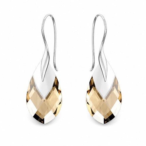 925 Sterling Silver Earrings “Baroque II” (Light Colorado Topaz Light Chrome) embellished with Crystals by Swarovski®