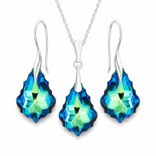 Hõbekomplekt „Barokk IV“ (Bermuda Blue) 925 hõbedast Swarovski® kristallidega