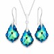 Hõbekomplekt „Barokk IV“ (Bermuda Blue) 925 hõbedast Swarovski® kristallidega