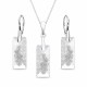 Серебряный женский комплект 925 пробы «Растущий Кристалл II» с кристаллами Swarovski®