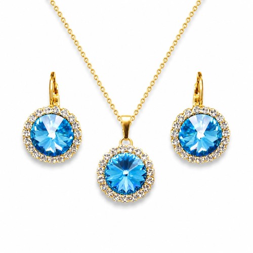 Ehtekomplekt naistele „Clarice (Aquamarine Blue)“ Swarovski® kristallidega