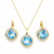 Комплект «Ослепительный Блеск III (Aqua)» с кристаллами Swarovski®