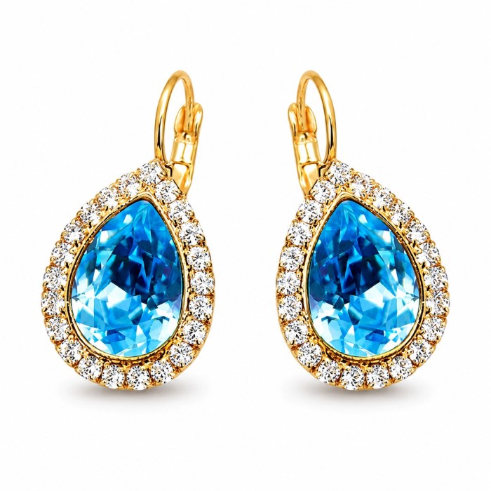 Комплект «Небесная Капля (Aquamarine Blue)» с кристаллами Swarovski®