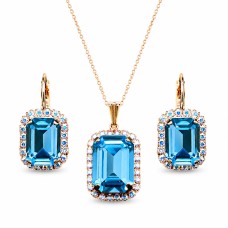 Jewelry Set “Lourdes (Aquamarine)” created with Crystals by Swarovski®