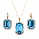 Ehtekomplekt naistele „Lourdes (Aquamarine)“ Swarovski® kristallidega