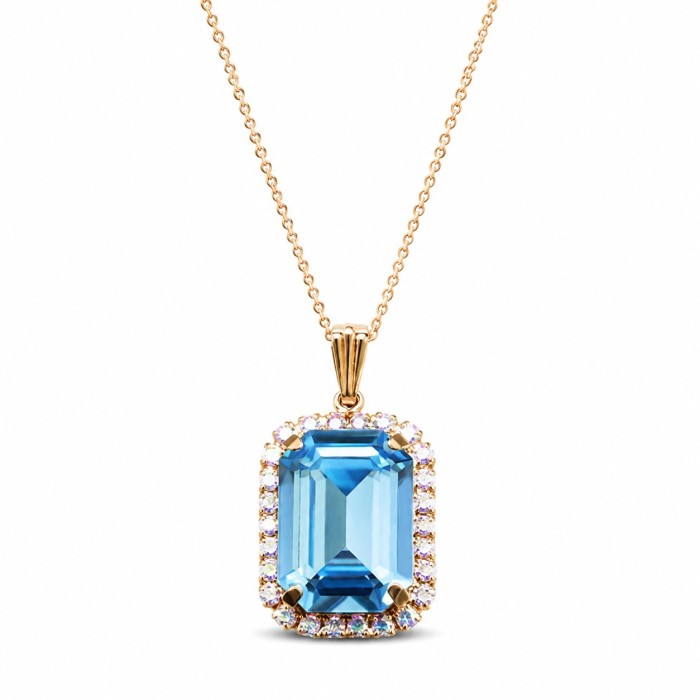 Ehtekomplekt naistele „Lourdes (Aquamarine)“ Swarovski® kristallidega