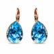 Naiste ehete komplekt „Crystal Drop II (Aquamarine Blue)“ koos Swarovski kristallidega