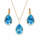 Naiste ehete komplekt „Crystal Drop II (Aquamarine Blue)“ koos Swarovski kristallidega
