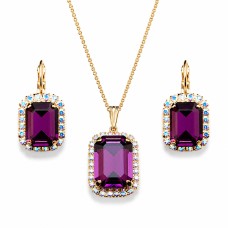 Ehtekomplekt naistele „Lourdes (Amethyst)“ Swarovski® kristallidega