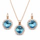 Naiste ehete komplekt „Glare III (Aquamarine Blue)“ koos Swarovski kristallidega
