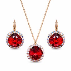 Ehtekomplekt naistele „Glare III (Scarlet)“ Swarovski® kristallidega