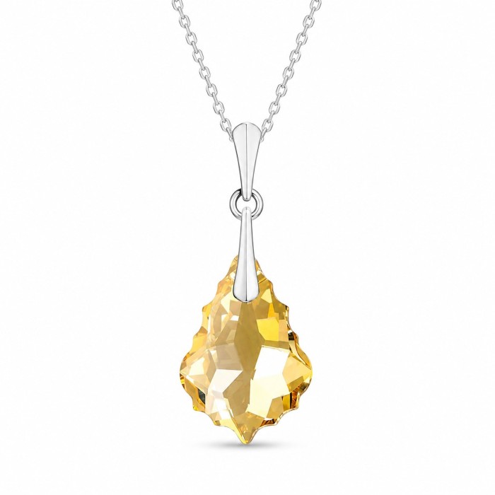Hõbedane ehtekomplekt naistele „Baroque IV (Golden Shadow)“ Swarovski® kristallidega
