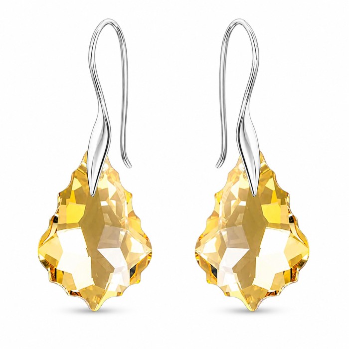 Hõbedane ehtekomplekt naistele „Baroque IV (Golden Shadow)“ Swarovski® kristallidega