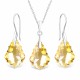 Hõbedane ehtekomplekt naistele „Baroque IV (Golden Shadow)“ Swarovski® kristallidega